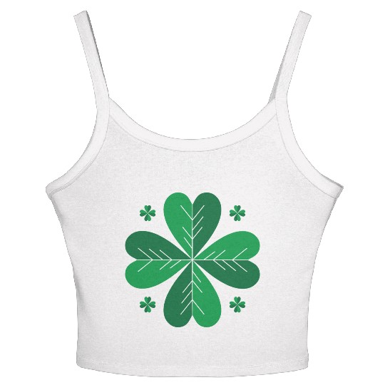 Clover Leaf St Patricks Day Women's Spaghetti Strap Tank Top
