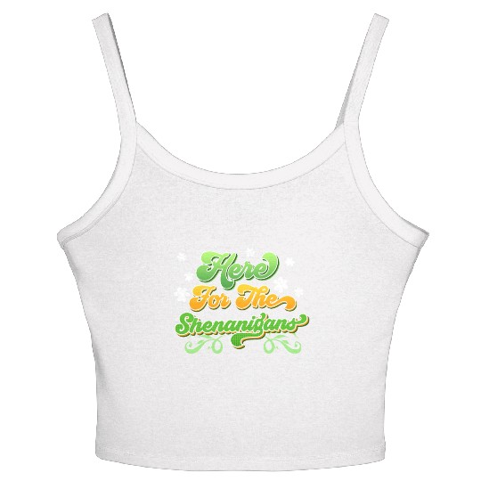 Here for the players Shenanigans St. Patrick's Day Women's Spaghetti Strap Tank Top