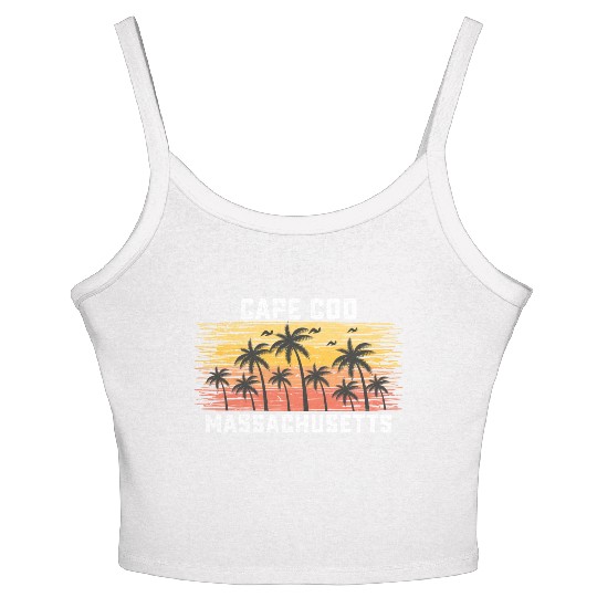 Cape Cod Massachusetts Summer Retro VIntage Women's Spaghetti Strap Tank Top