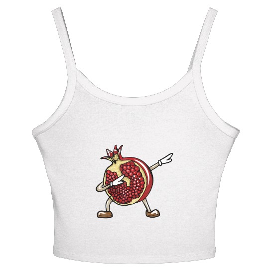 Funny Dabbing Pomegranate Lover Fruit Love Women's Spaghetti Strap Tank Top