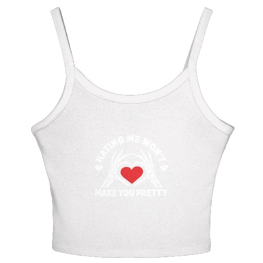 Hating Me Won't Make You Pretty Skeleton Hand Women's Spaghetti Strap Tank Top