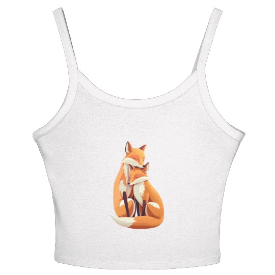 Fox forest animal foxes siblings bro sis nature Women's Spaghetti Strap Tank Top