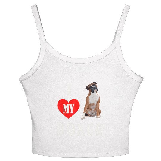 I Love my Boxer Dog Pet Lover Mom Dad Apparel Women's Spaghetti Strap Tank Top