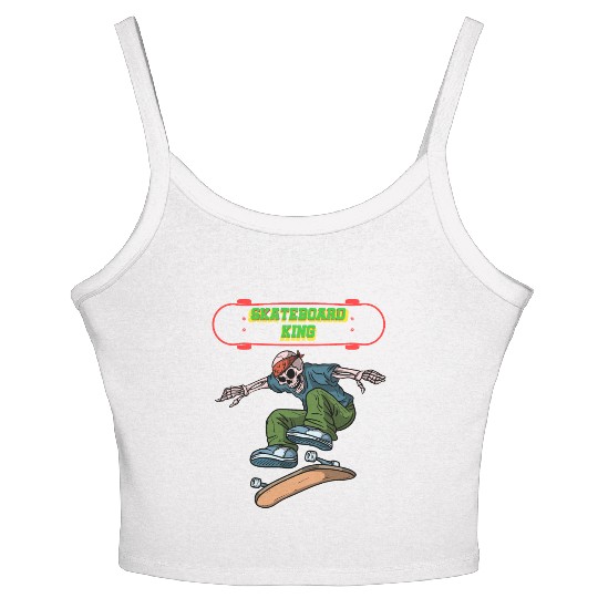 Skateboard king, Skateboard, Skateboard sport Women's Spaghetti Strap Tank Top