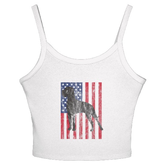 Great Dane Women's Spaghetti Strap Tank Top Patriotic Gre