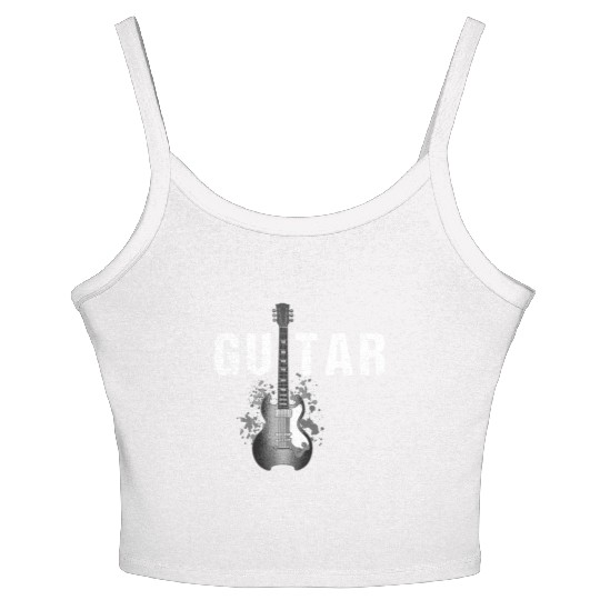 Music Bass Guitar Acoustic Electric Guitarist Women's Spaghetti Strap Tank Top