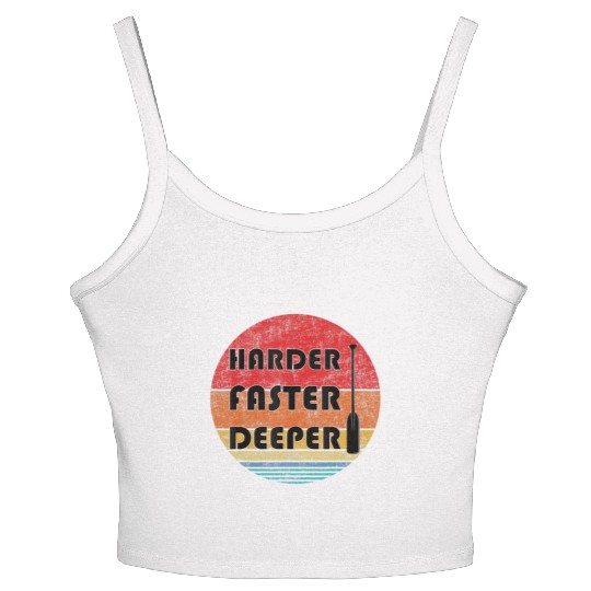Rowing Harder Faster Deeper Dragon Boat Racing Women's Spaghetti Strap Tank Top