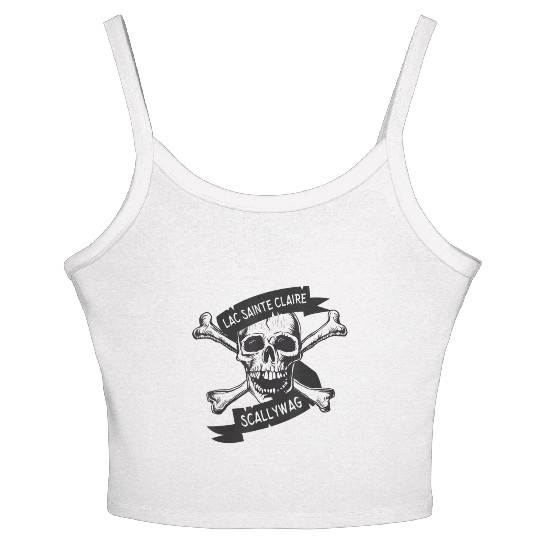 Michigan Lake St Clair Pirate Skull Bones Boating Women's Spaghetti Strap Tank Top