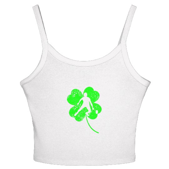 Badminton St. Patrick's day shamrock Women's Spaghetti Strap Tank Top
