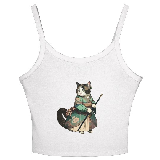 Cat Dressed as Mulan Women's Spaghetti Strap Tank Top