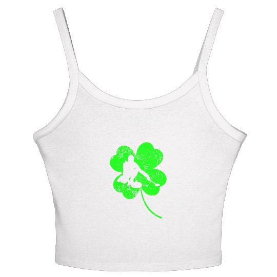 Curling St. Patrick's day shamrock Women's Spaghetti Strap Tank Top