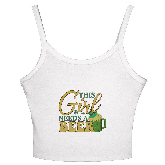 This Girl Needs a Beer Women's Spaghetti Strap Tank Top