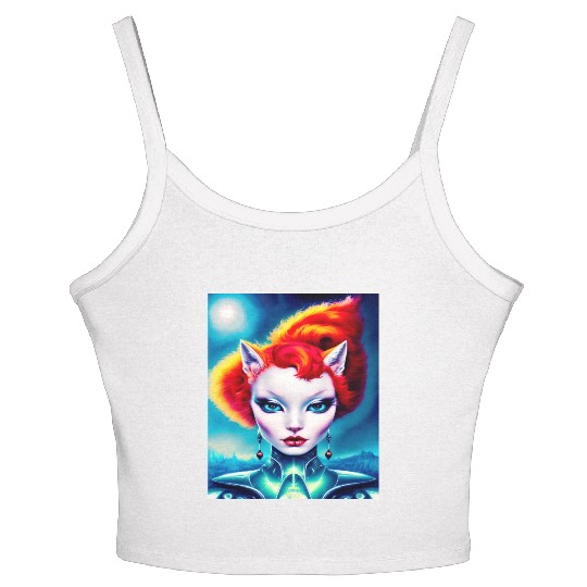 "Alien Cat Woman" Women's Spaghetti Strap Tank Top