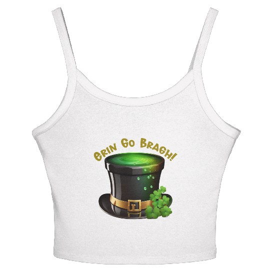 Get Lucky with this 'Erin go Bragh' Top Hat Design Women's Spaghetti Strap Tank Top