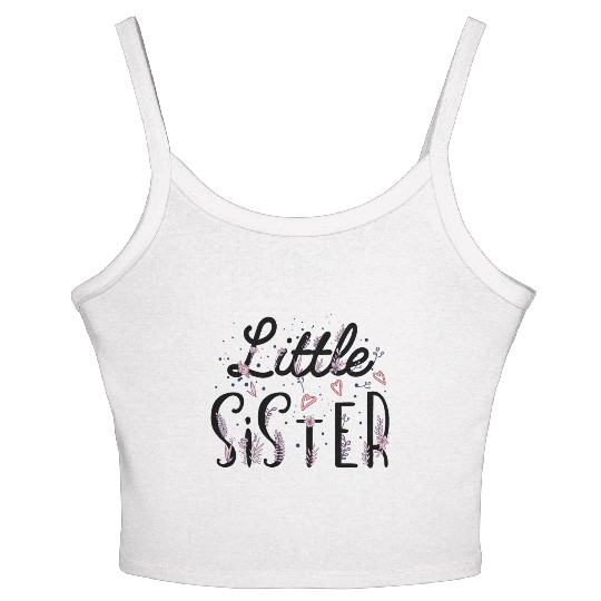 Little Sister, sister gift, promoted to Little sis Women's Spaghetti Strap Tank Top