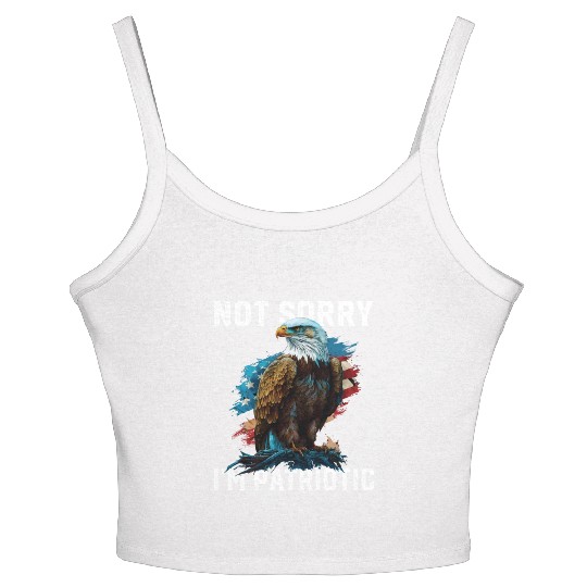 Not Sorry I'm Patriotic American Bald Eagle Women's Spaghetti Strap Tank Top