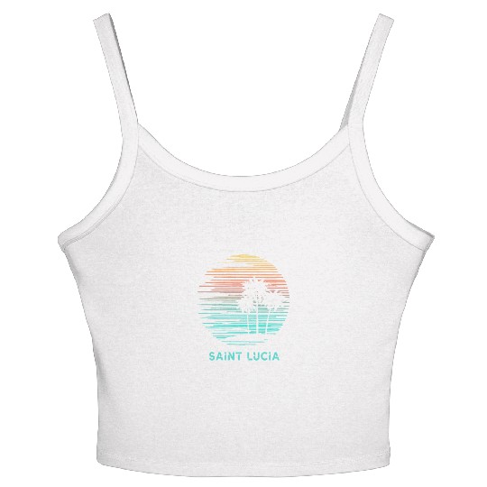 Saint Lucia Cool Souvenir Vacation Artistic Women's Spaghetti Strap Tank Top