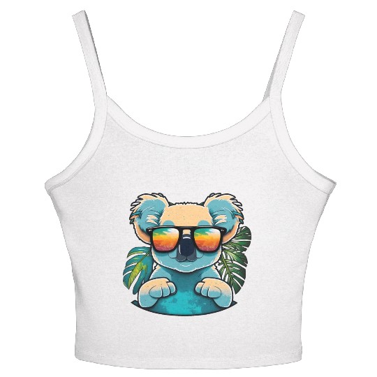 Tropical Koala Sunglasses Shades Australian Animal Women's Spaghetti Strap Tank Top