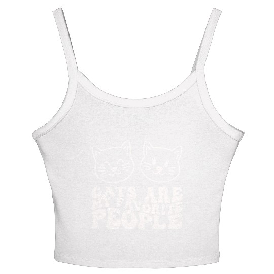 Cats Are My Favorite People Funny Cat Women's Spaghetti Strap Tank Top