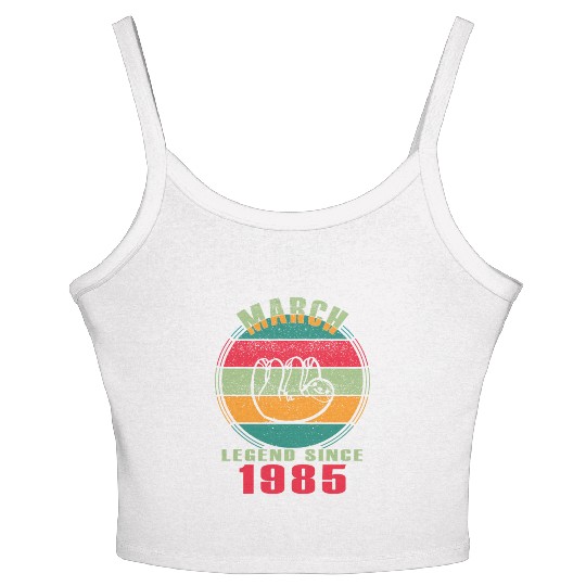 March vintage 1985 38th birthday gift man Women's Spaghetti Strap Tank Top