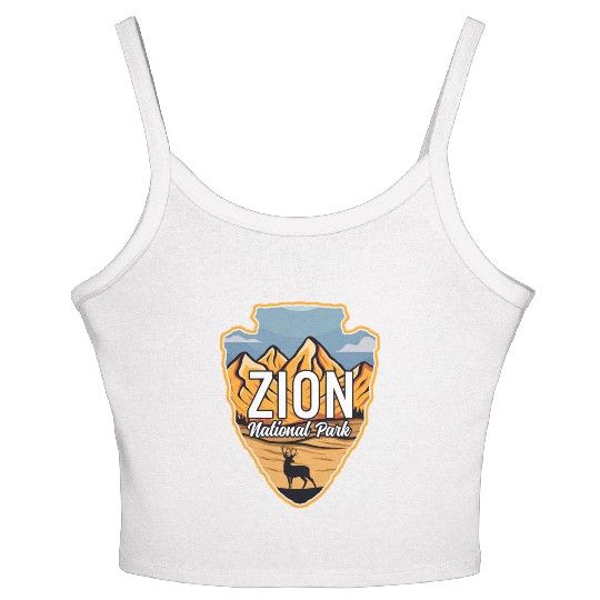Zion US National Park Arrowhead Deer Mountains Women's Spaghetti Strap Tank Top