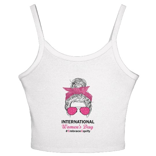 International Women's Day 2023 Embrace Equity Women's Spaghetti Strap Tank Top