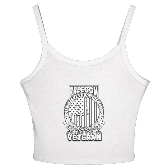 Freedom Isn't Free I Paid For It Military Veteran Women's Spaghetti Strap Tank Top