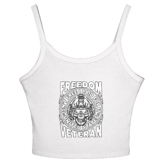 Freedom Isn't Free I Paid For It Military Veteran Women's Spaghetti Strap Tank Top