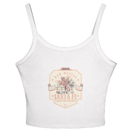 santa fe new mexico wild west town Women's Spaghetti Strap Tank Top