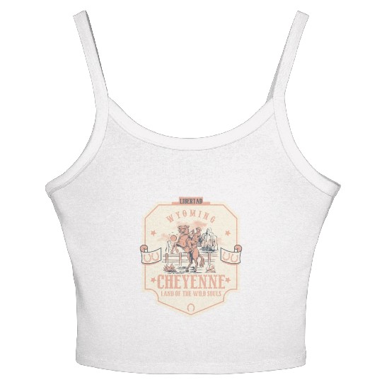 cheyenne wyoming wild west town Women's Spaghetti Strap Tank Top