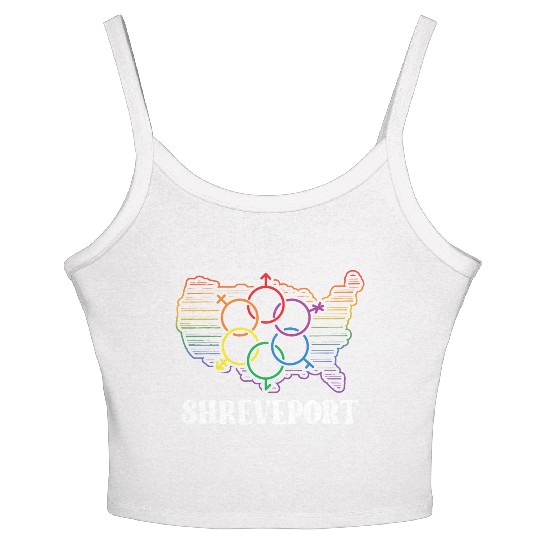 Shreveport Pride Month Pride Flag LGBT Community L Women's Spaghetti Strap Tank Top