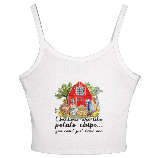 Funny Quotes Chicken Sublimation Women's Spaghetti Strap Tank Top