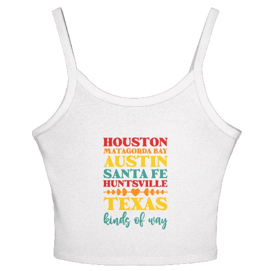 Houston Matagorda Bay Austin Santa Fe Huntsville Women's Spaghetti Strap Tank Top