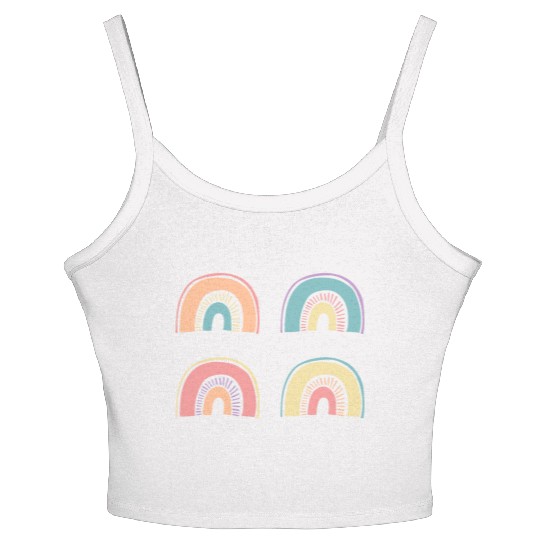 Multi Rainbow Women's Spaghetti Strap Tank Top