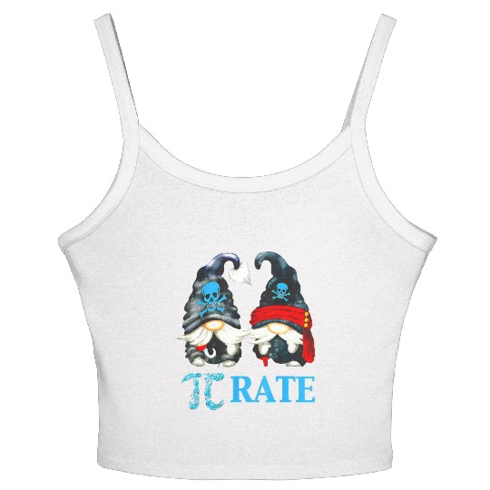Funny Pirate Gnome Octopus Pi Day Symbol For Math Women's Spaghetti Strap Tank Top
