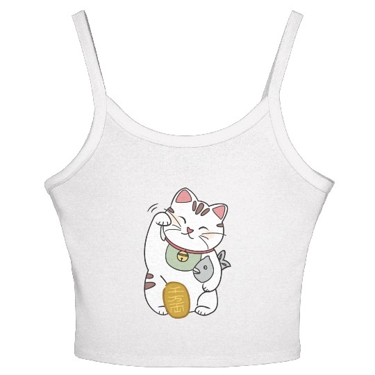 Lucky Cat Women's Spaghetti Strap Tank Top