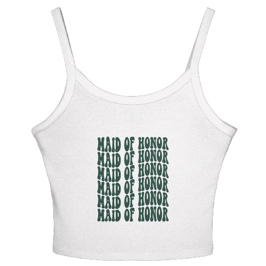 Bachelorette Party Maid Of Honor Emerald Green Women's Spaghetti Strap Tank Top
