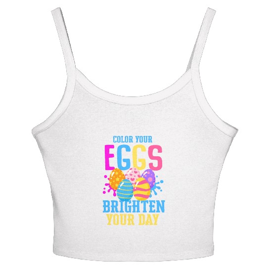 Easter Colorful Egg Dye Rabbit Egg Hunt Women's Spaghetti Strap Tank Top