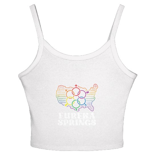 Eureka Springs Pride Flag Pride Month LGBTQ Flag Women's Spaghetti Strap Tank Top