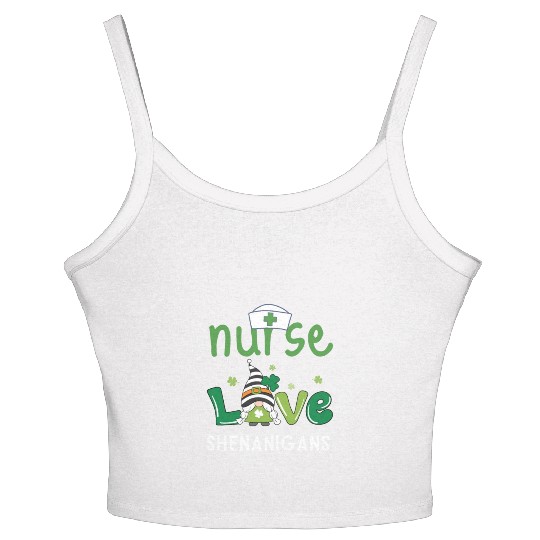 Nurses Love Shenanigans Gnomes Shamrock Women's Spaghetti Strap Tank Top