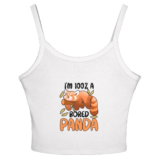 Red Panda Bored Cute Animal Lazy Animal Lover Women's Spaghetti Strap Tank Top