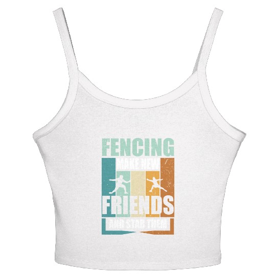 Funny Fencing Make New Friends And Stab Them Women's Spaghetti Strap Tank Top