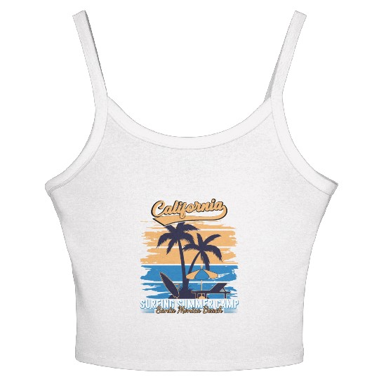 California Surfing Summer Camp Women's Spaghetti Strap Tank Top