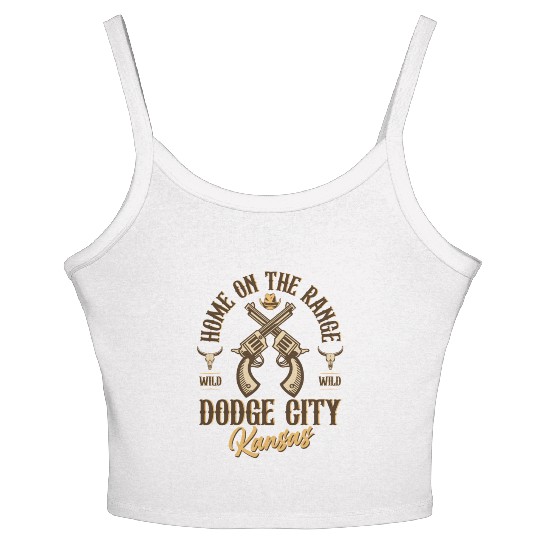 Dodge City Kansas wild west town Women's Spaghetti Strap Tank Top