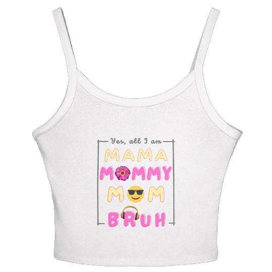 Cool Ma Ma Mama Mommy Mom Bruh Funny Mother's Day Women's Spaghetti Strap Tank Top