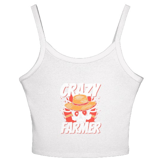 Crazy Farmer Rancher Agribusiness Agriculture Women's Spaghetti Strap Tank Top