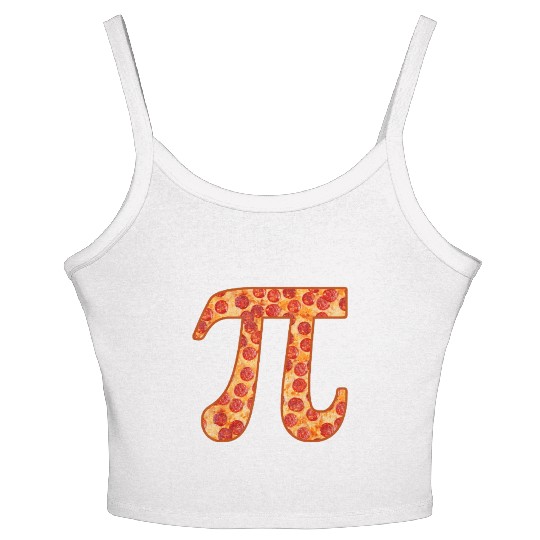 Funny Mathematics National Pi Day Pepperoni Pizza Women's Spaghetti Strap Tank Top