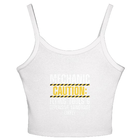 Funny Mechanic Art For Men Drag Racing Garage Guy Women's Spaghetti Strap Tank Top