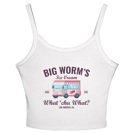 Big Worm s Ice Cream What chu Want Humor Style Women's Spaghetti Strap Tank Top