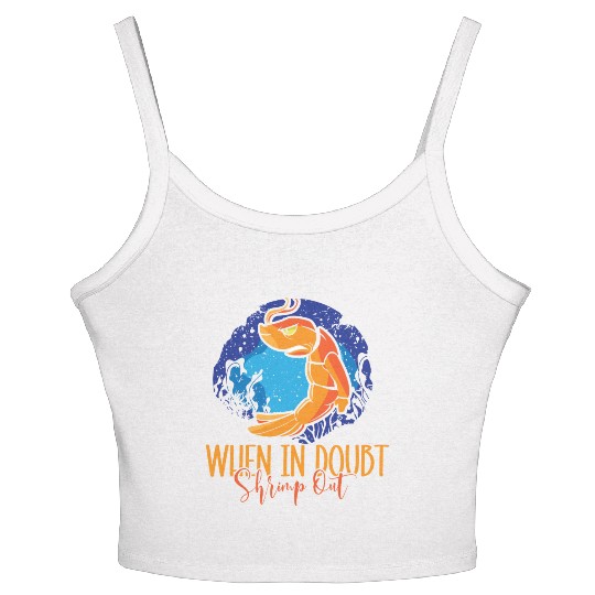 When In Doubt Shrimp Out Bjj Jiu Jitsu Pun Women's Spaghetti Strap Tank Top